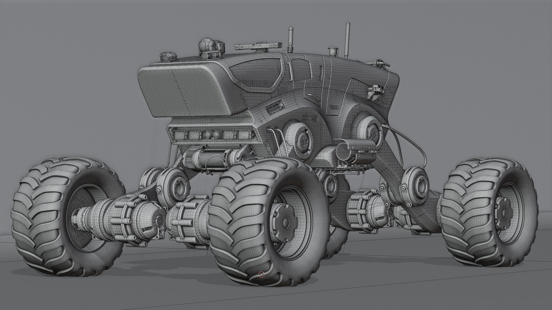 GEOWERK TR-6 – Clay-Rendering mit sichtbarem Drahtgittermodell