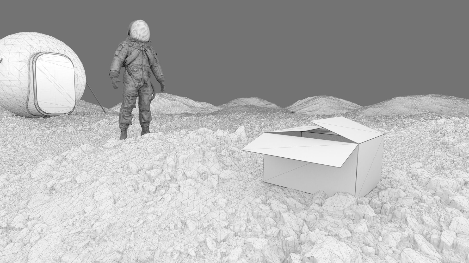 3D-Modell ohne Materialien und Licht