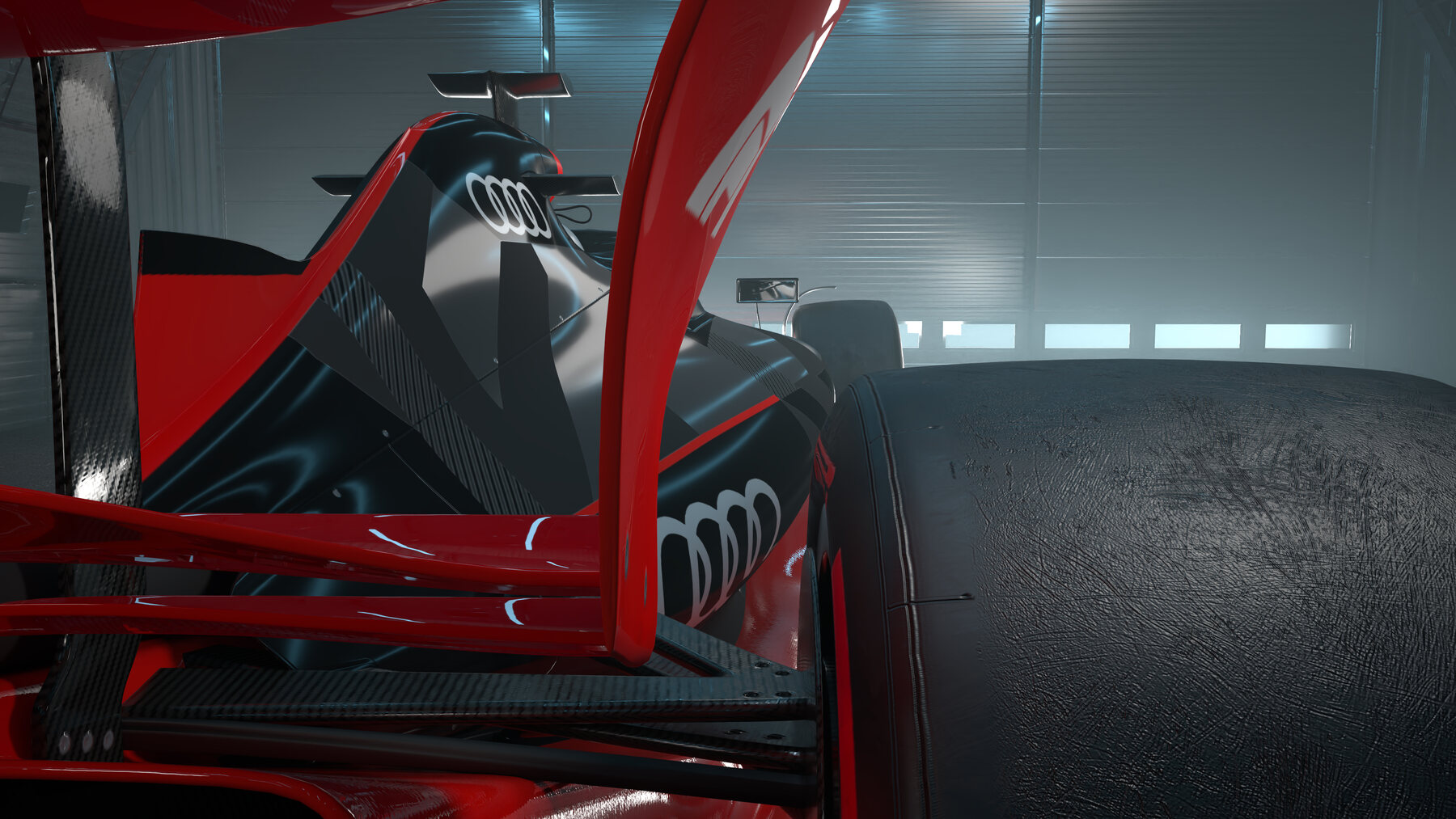 Detail an Cockpit und Rad