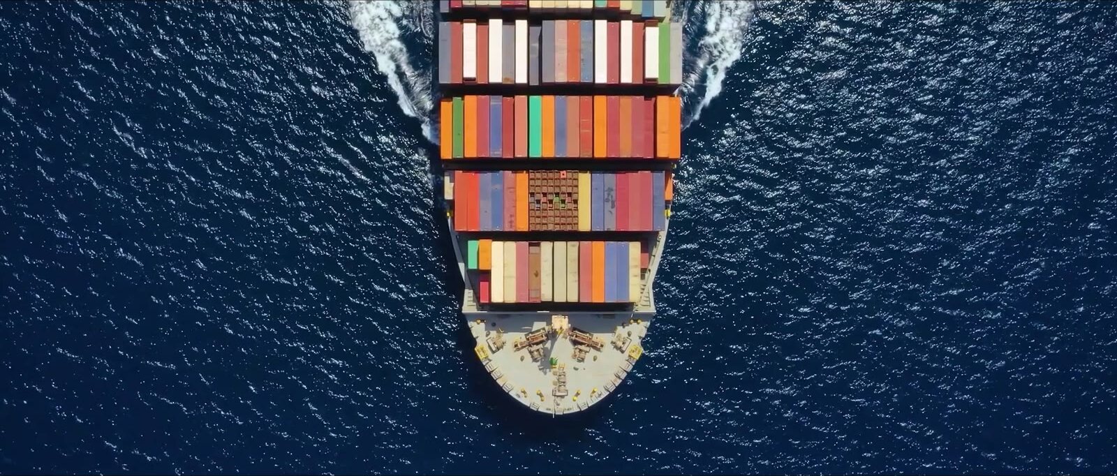 Containerschiff von oben