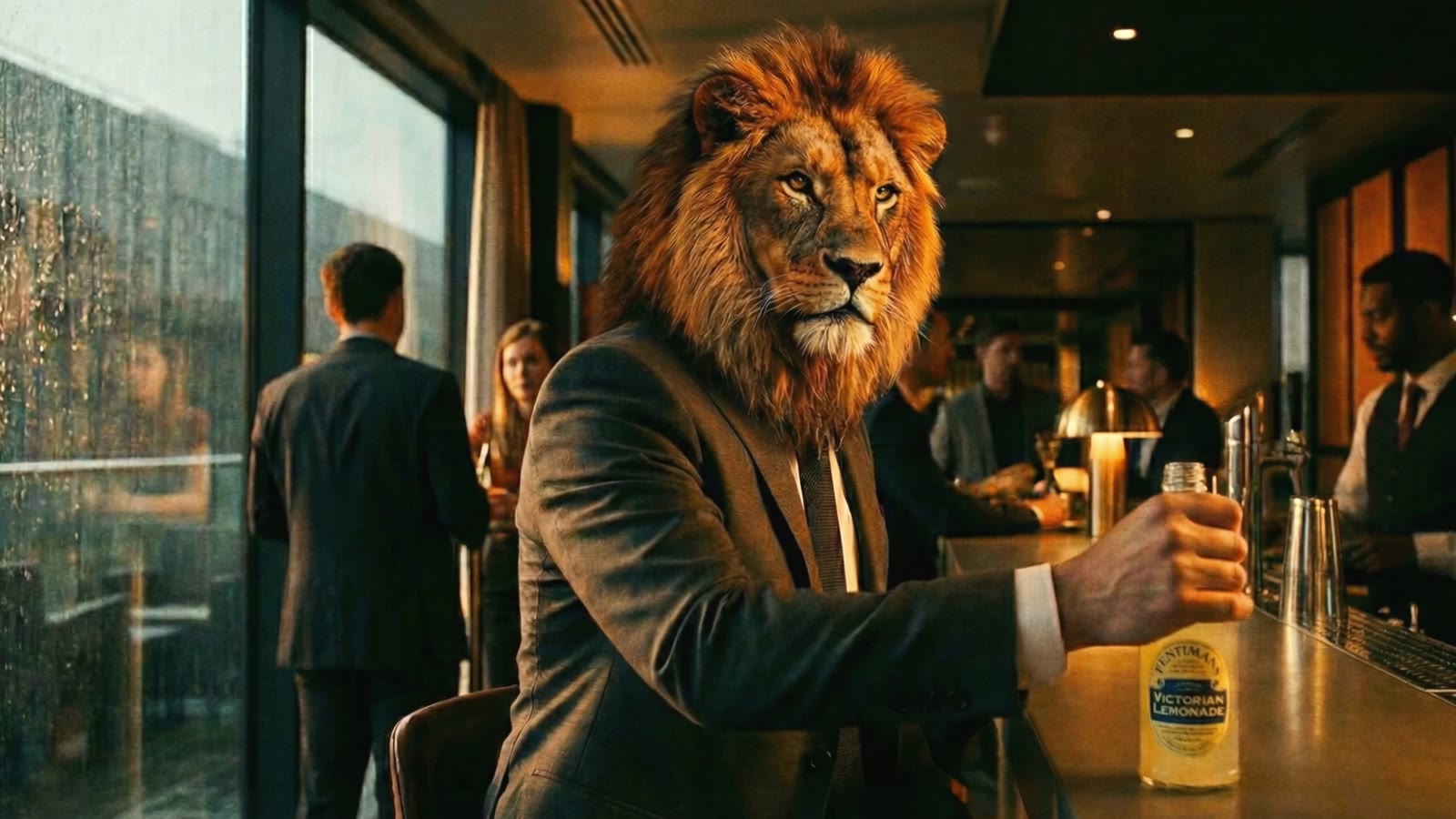 Der Löwe an der Bar